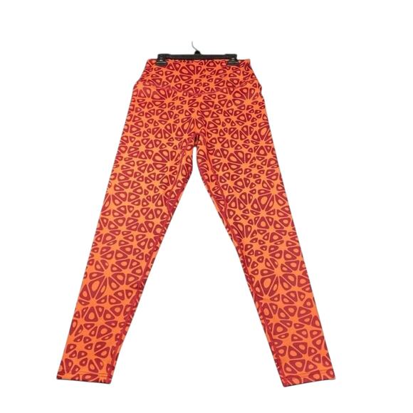 Vitality x Cosmopolitan Women’s Leggings – Orange & Red Geometric Print, Size M - Picture 2 of 5